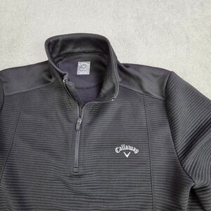 Callaway Mens Black Opti Dry Quarter Zip Pullover Golf Sweatshirt Size Medium
